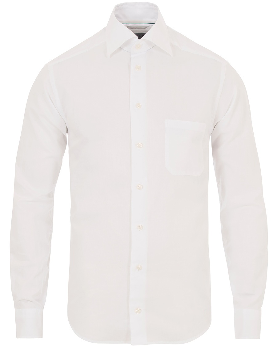  Slim Fit Green Ribbon Flannel Shirt White