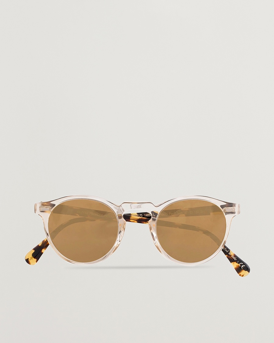 Oliver Peoples Gregory Peck Sunglasses Honey/Gold Mirror – Transparent