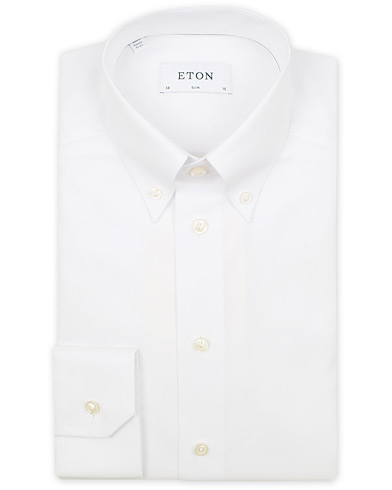 Slim Fit Oxford High Collar Button Down White