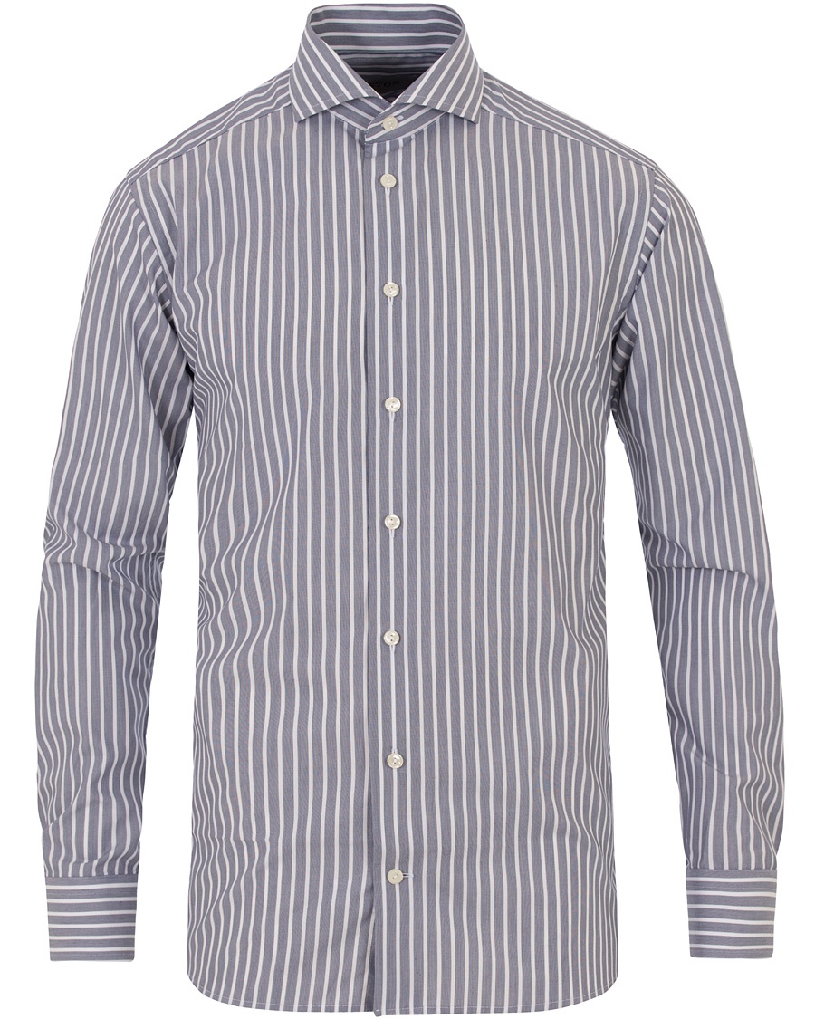  Slim Fit Poplin Striped Shirt Dark Blue