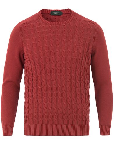  Cotton Cable Sweater Bordeaux Red