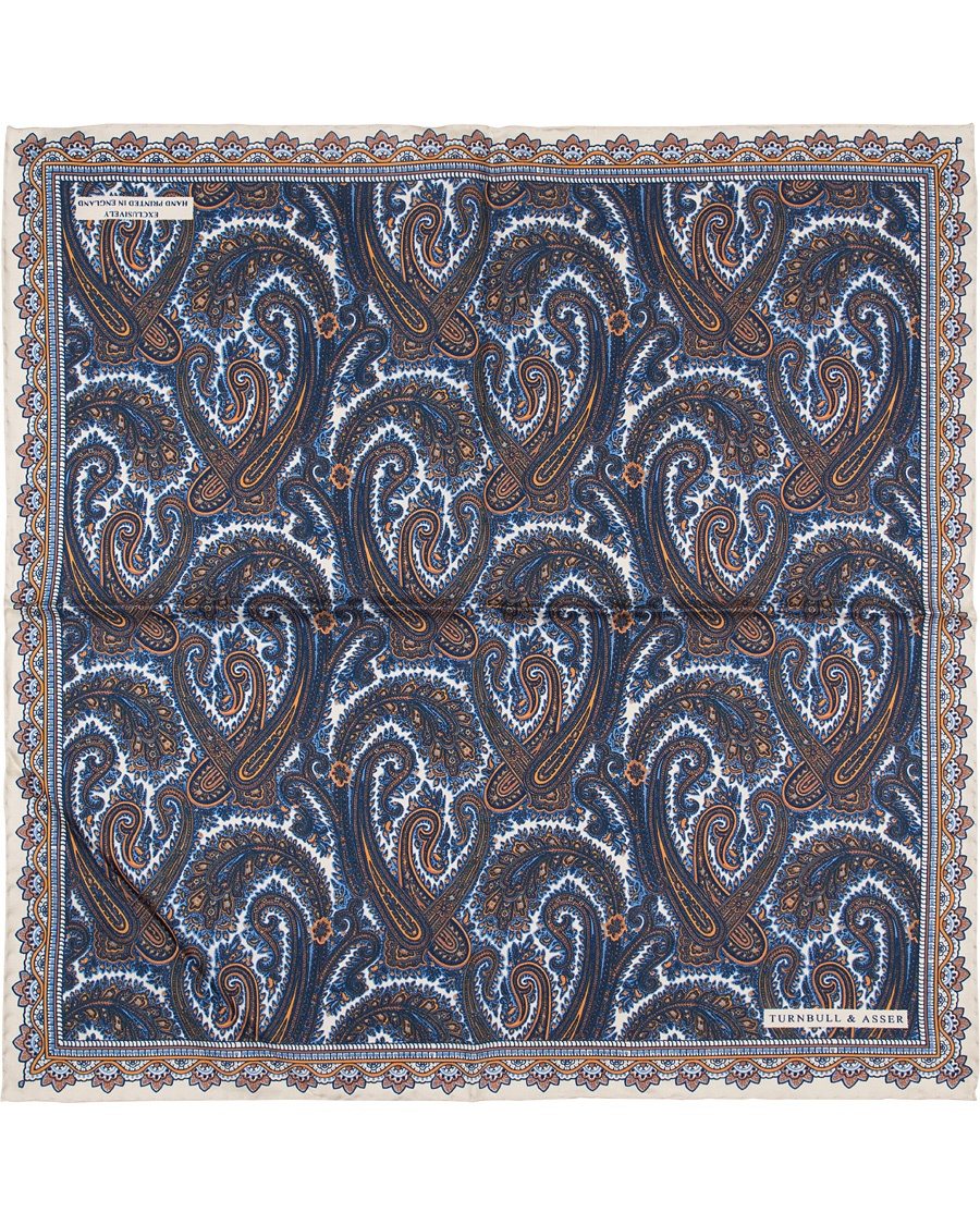  Paisley Pocket Square Gold/Blue