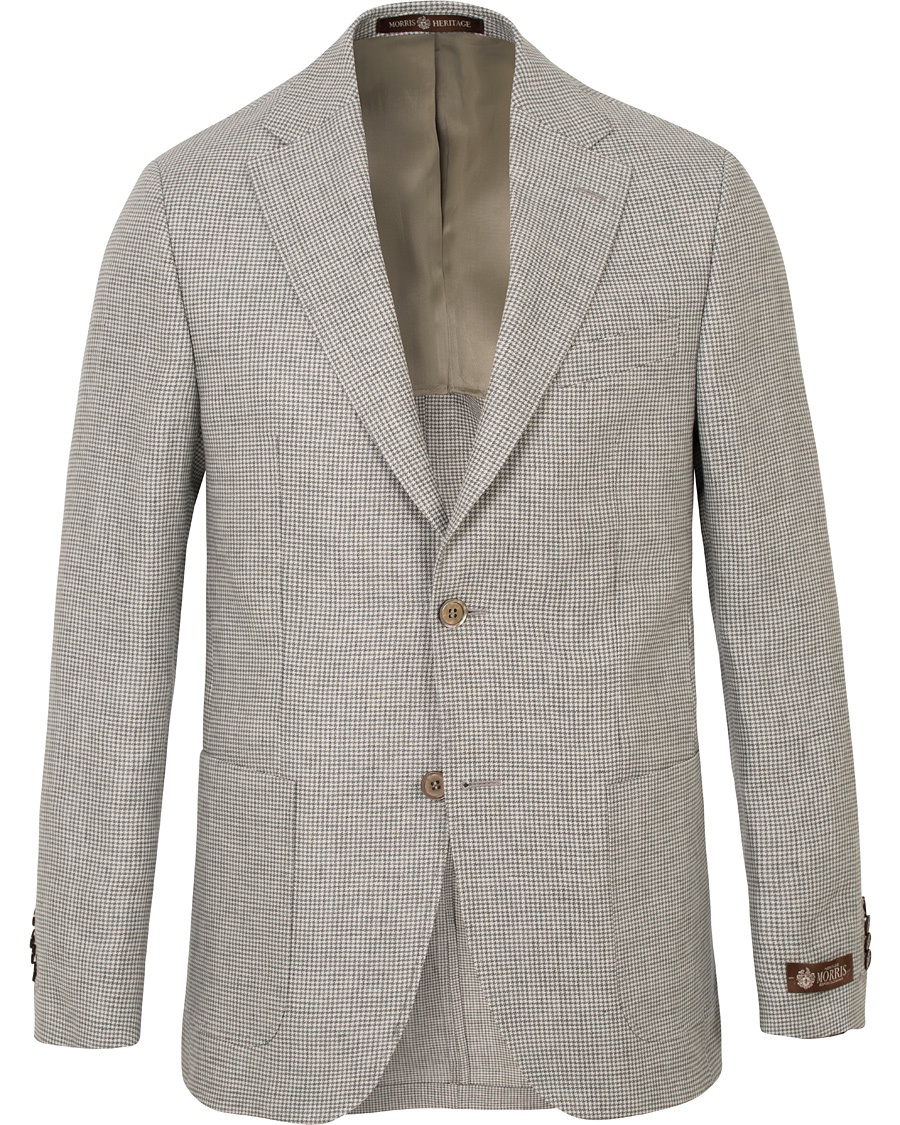  Frank Minicheck Linen Blazer Grey