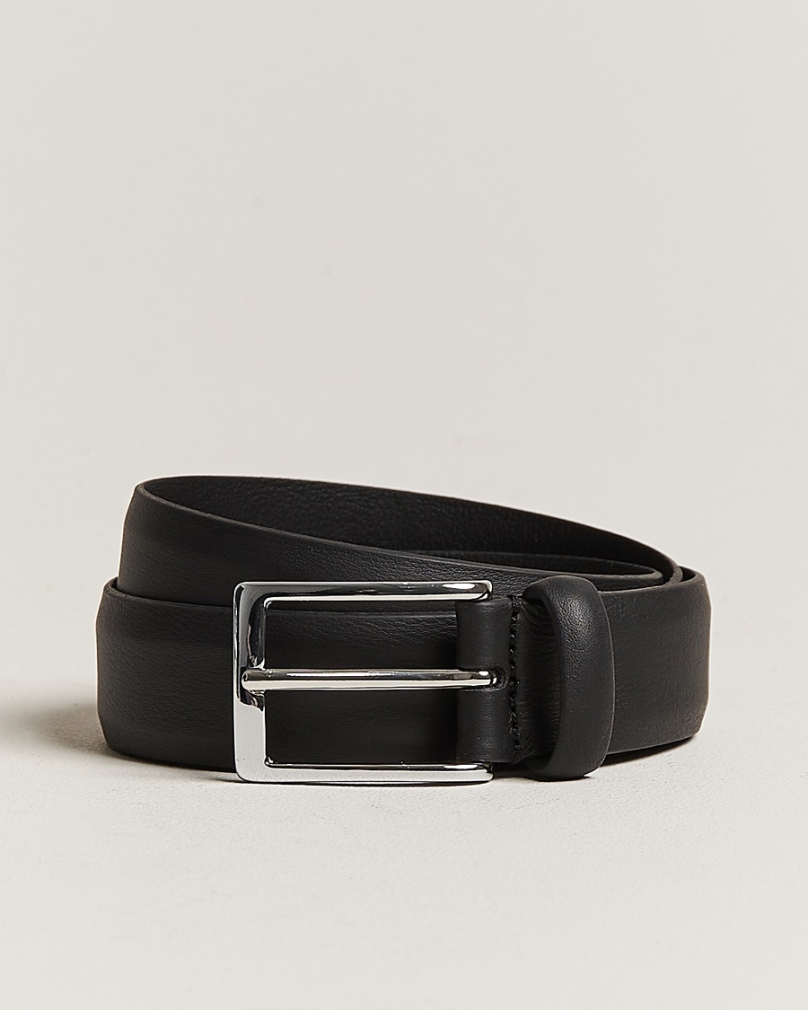Herr | Kostym Bröllop | Anderson's | Double Nappa Calf 3 cm Belt Black