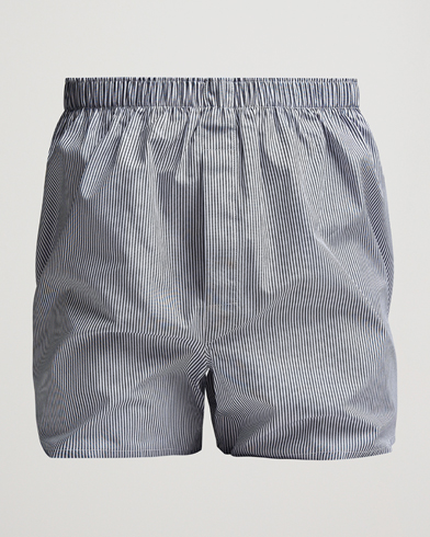 Herr | Sunspel | Sunspel | Classic Woven Cotton Boxer Shorts White/Light Blue