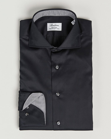 Herr | Businesskjortor | Stenströms | Fitted Body Contrast Shirt Black