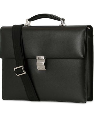  Meisterstück Single Gusset Leather Briefcase Black
