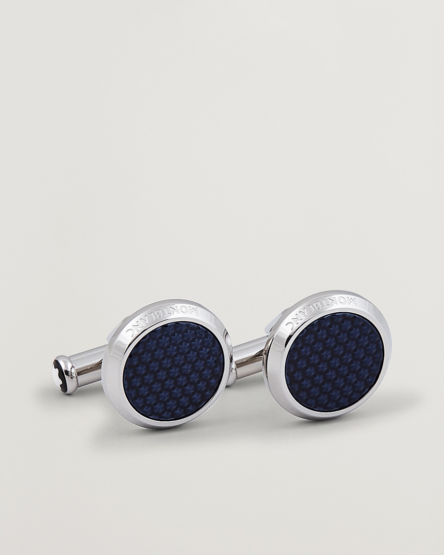 Montblanc Steel Meisterstück Cuff Links Blue – Silver