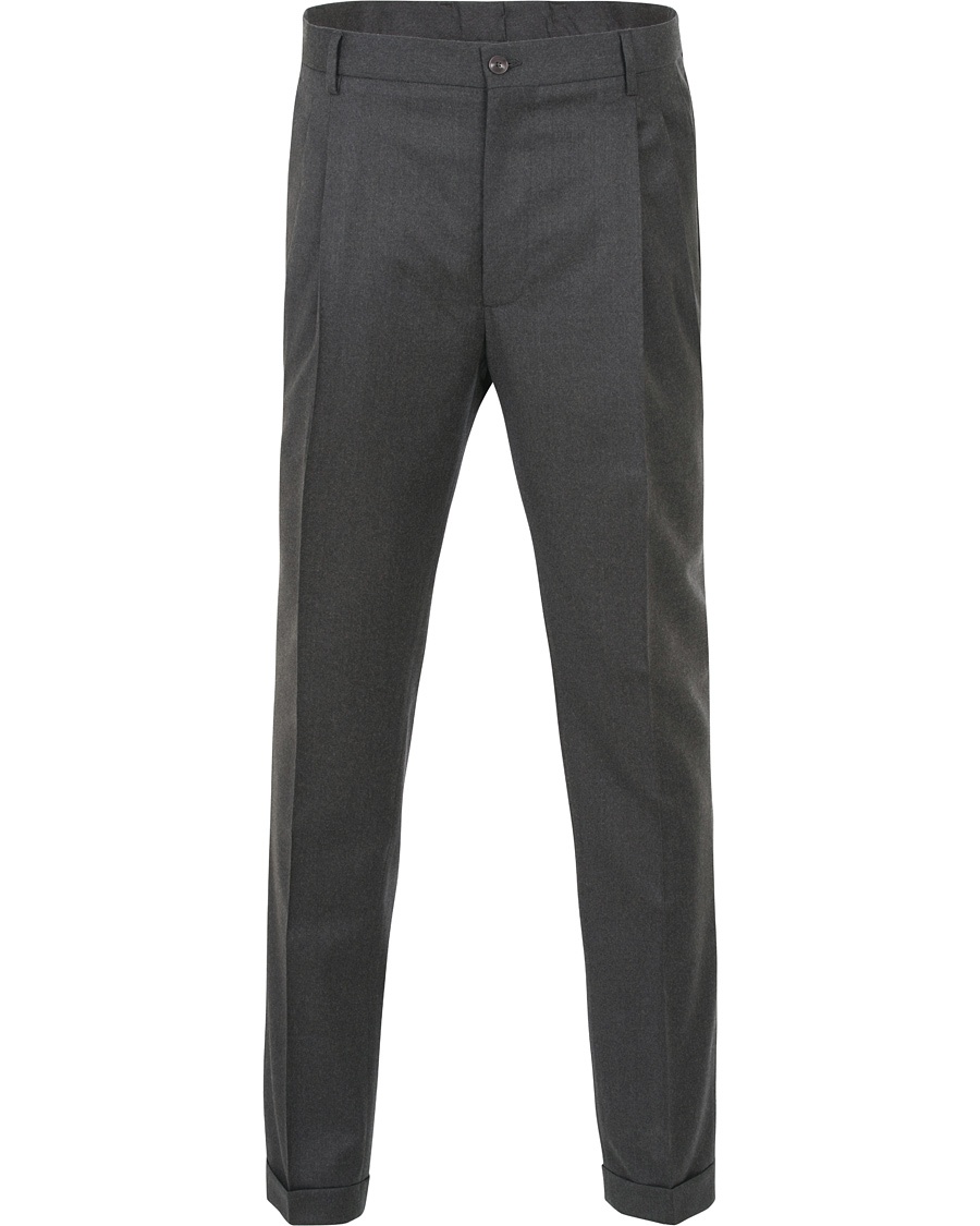  Baggy Manhattan Flannel Trousers Dark Grey