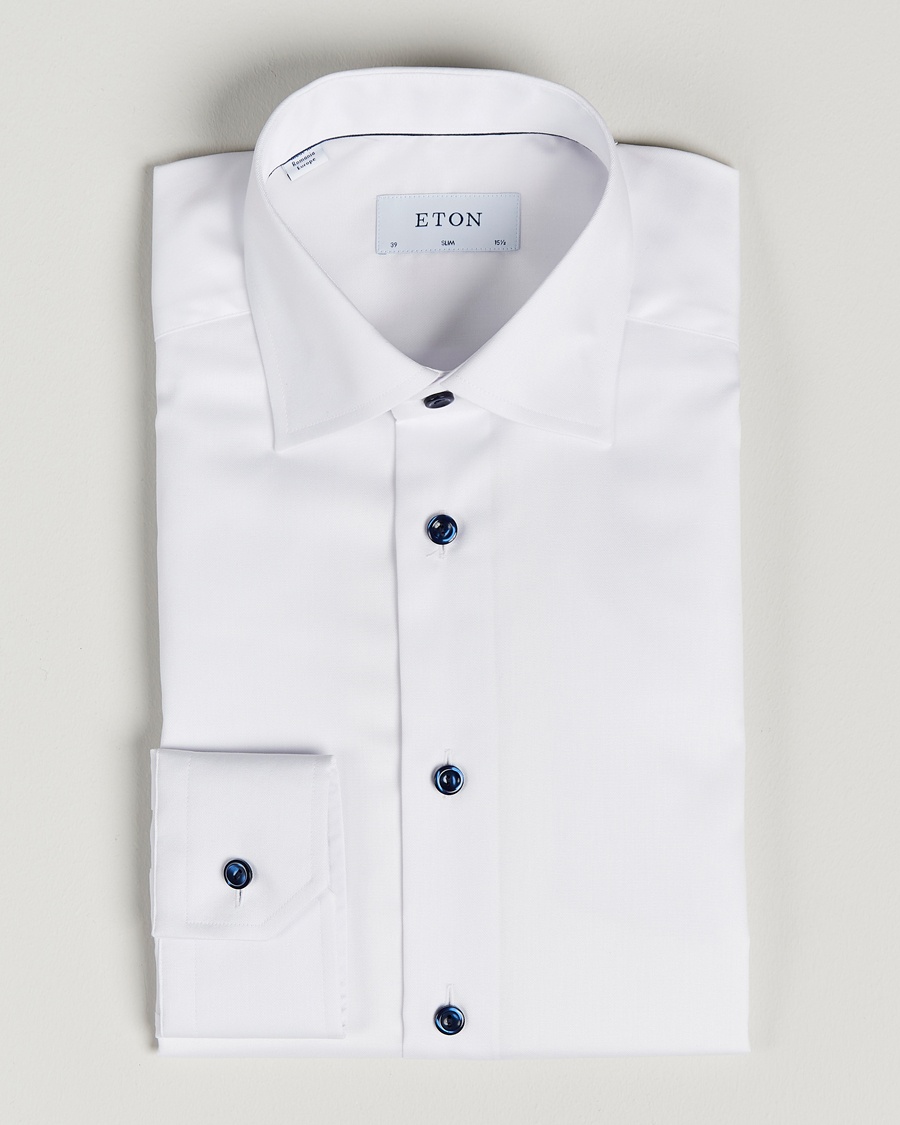 Herr | | Eton | Slim Fit Signature Twill Shirt White
