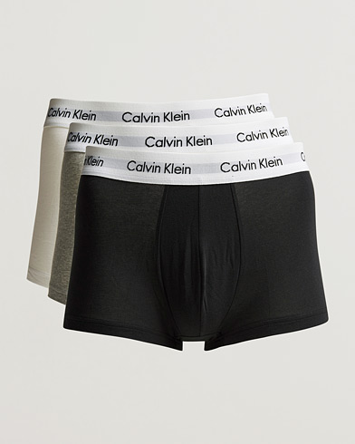 Herr | Underkläder | Calvin Klein | Cotton Stretch Low Rise Trunk 3-Pack Black/White/Grey