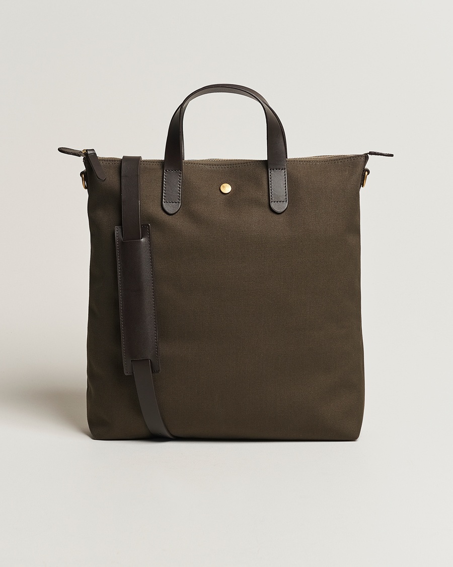 Herr | Totebags | Mismo | M/S Canvas Shopper Army/Dark Brown