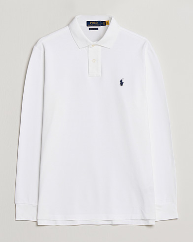 Herr | Pikéer | Polo Ralph Lauren | Custom Slim Fit Long Sleeve Polo White