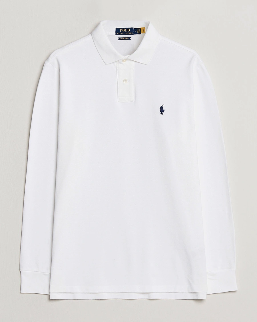 Herr | Pikéer | Polo Ralph Lauren | Custom Slim Fit Long Sleeve Polo White