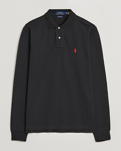 Herr | Långärmade pikéer | Polo Ralph Lauren | Custom Slim Fit Long Sleeve Polo Polo Black