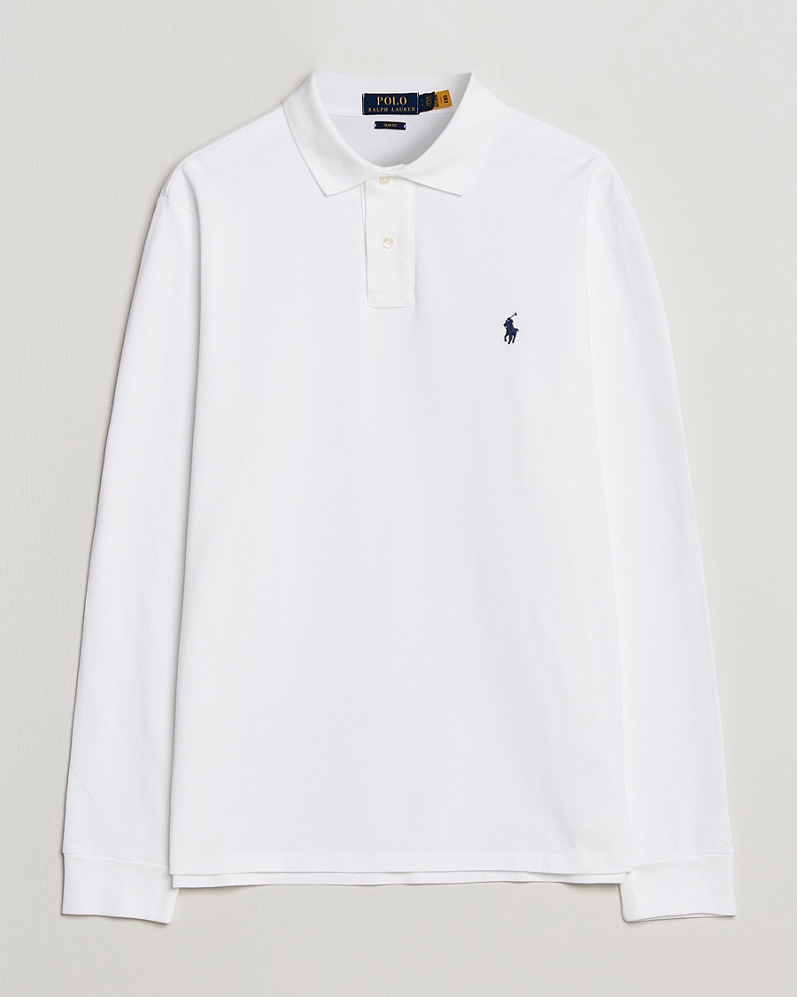 Polo Ralph Lauren Slim Fit Long Sleeve Polo White – Vit