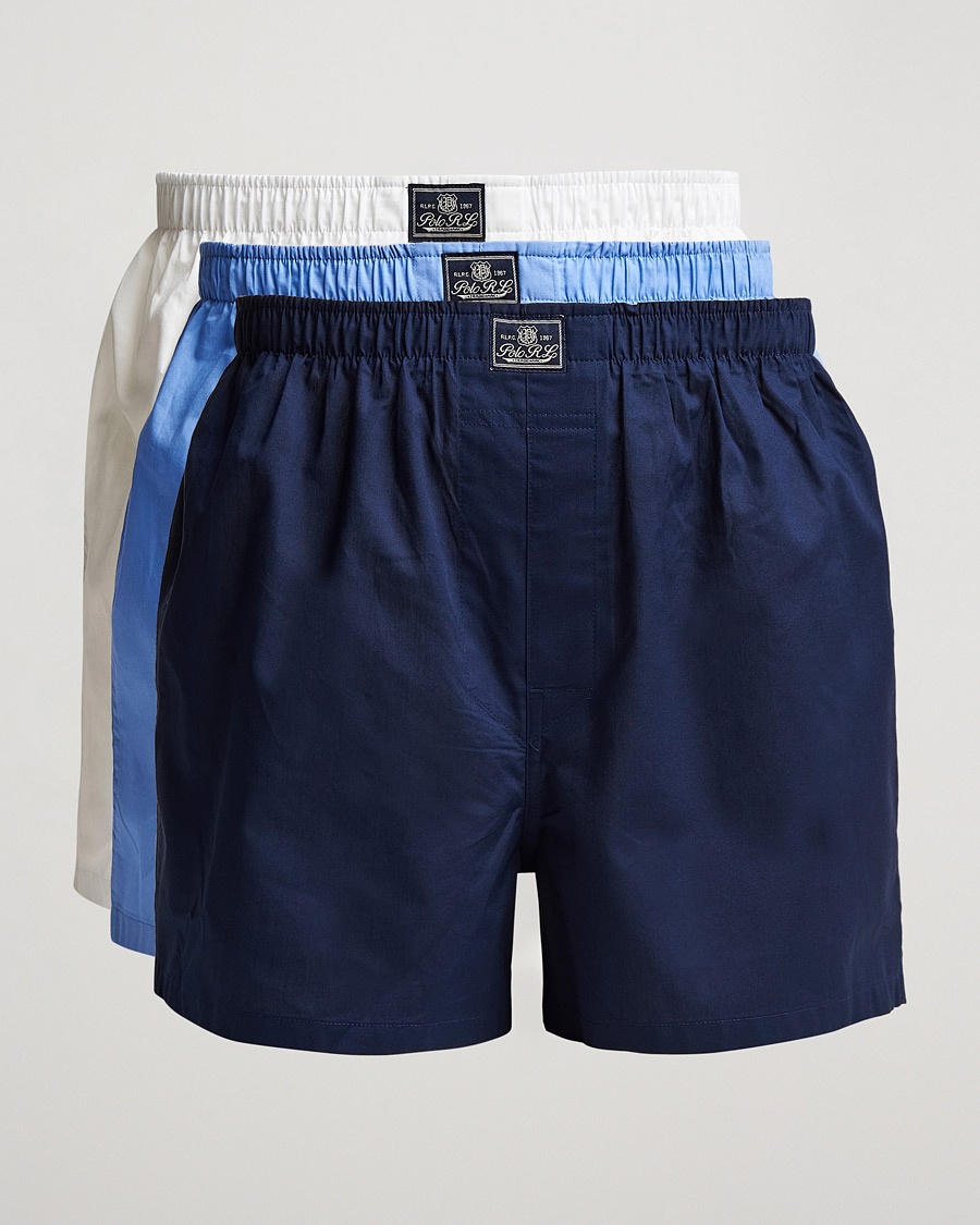 Polo Ralph Lauren 3-Pack Woven Boxer White/Blue/Navy – Vit