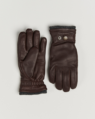 Hestra Utsjö Fleece Lined Buckle Elkskin Glove Espresso – Brun