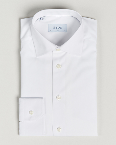 Herr | Mörk kostym | Eton | Slim Fit Poplin Shirt White