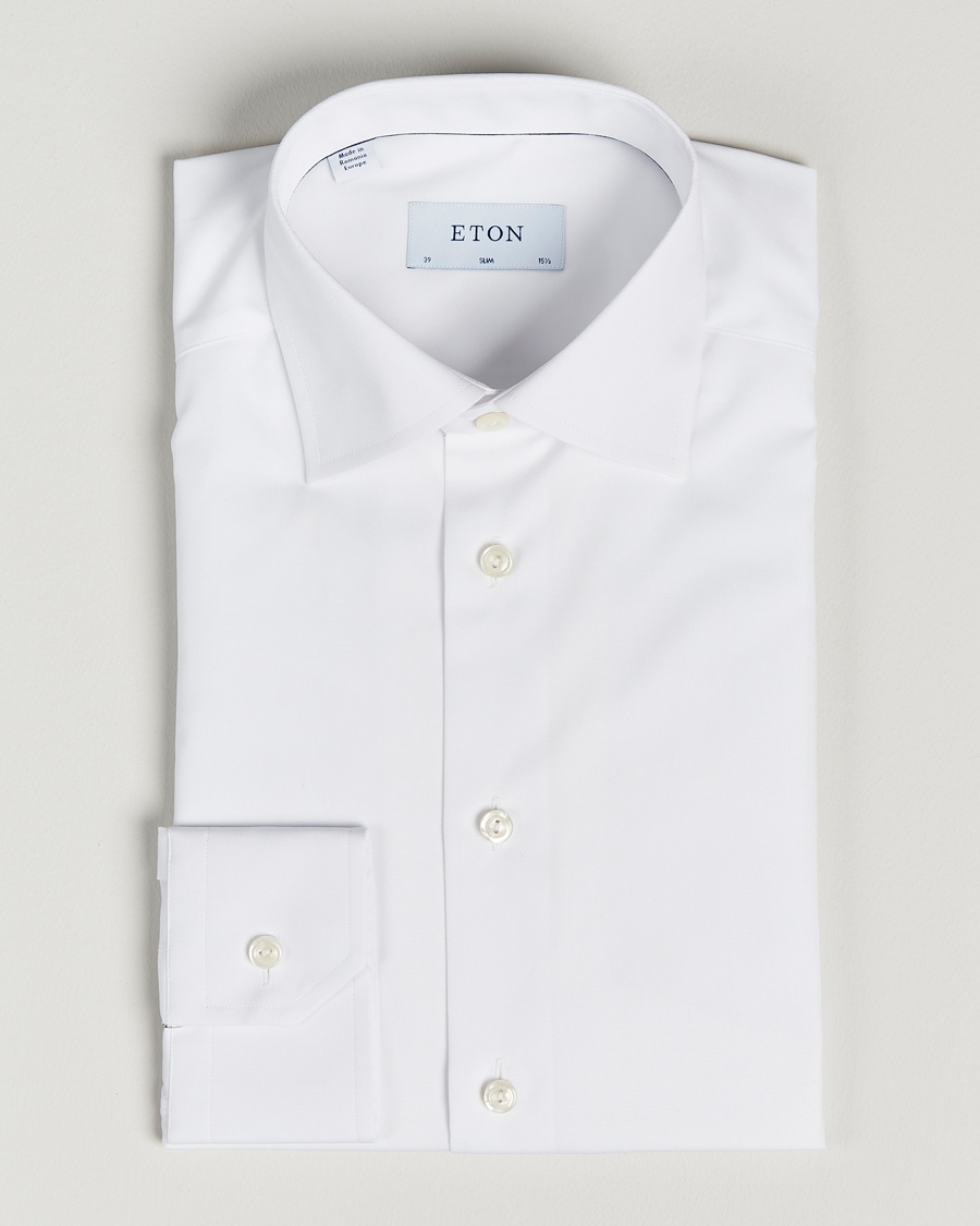 Eton Slim Fit Poplin Shirt White