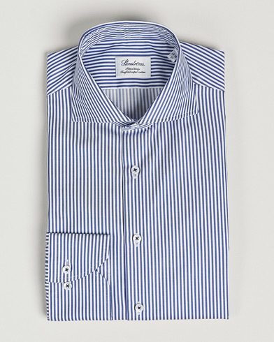 Businesskjortor |  Fitted Body Stripe Shirt White/Blue