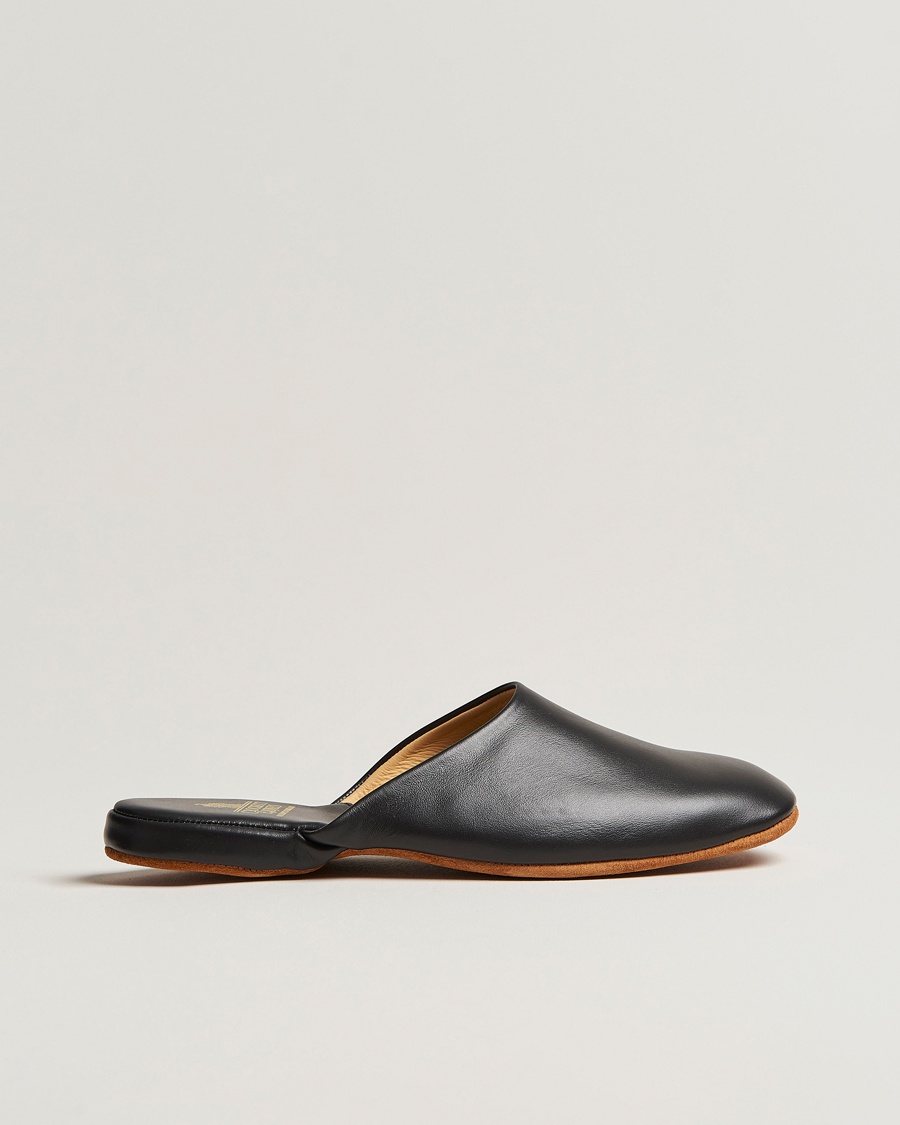 Crockett & Jones Mule Calf Home Slipper Black – Svart