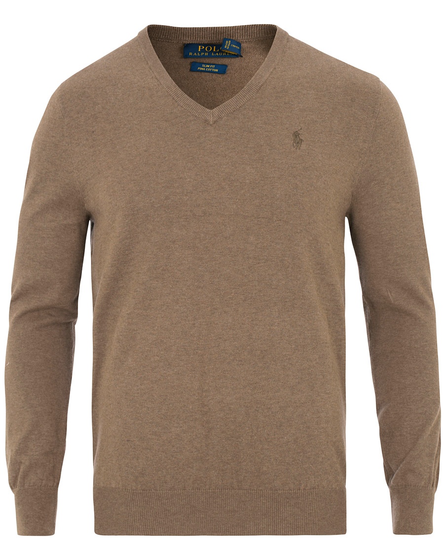  Pima Cotton V-Neck Pullover Ceder Heather