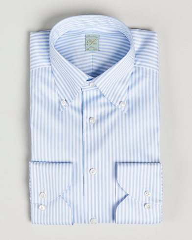 Herr | Formella | Stenströms | 1899 Slimline Button Down Stripe Shirt White/Blue