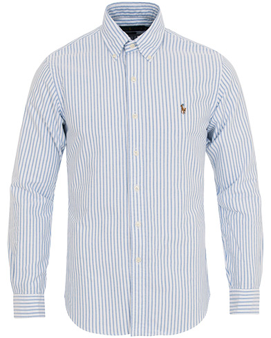  Slim Fit Oxford Stripe Button Down Shirt Blue/White
