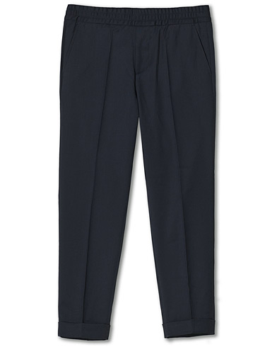 Kostymbyxor |  Terry Gabardine Cropped Turn Up Trousers Navy
