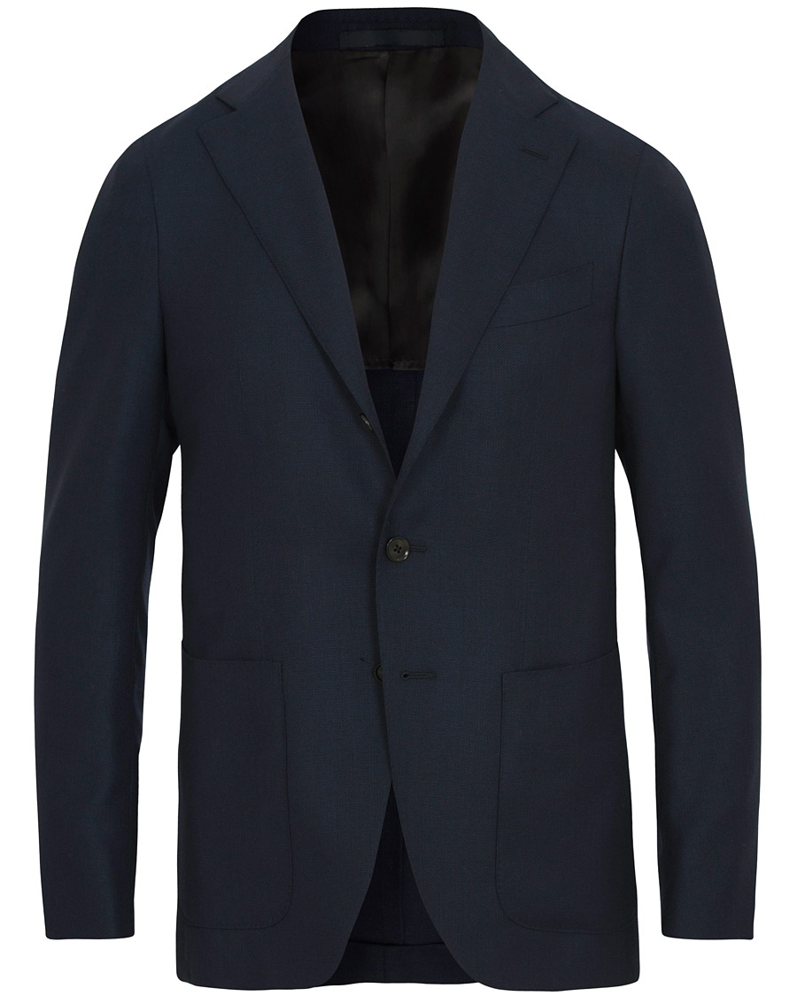 Herr | | Caruso | Structure Wool Blazer Navy
