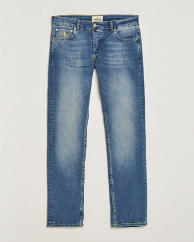 Herr | Blå jeans | Morris | Steve Satin Stretch Jeans Semi Dark Wash