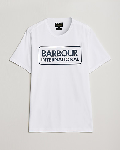 Herr | T-Shirts | Barbour International | Large Logo Crew Neck Tee White