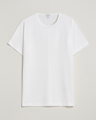 Herr | T-Shirts | Sunspel | Superfine Cotton Crew Neck Tee White