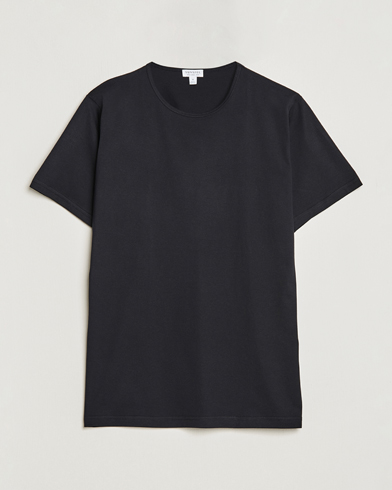 Herr | Svarta t-shirts | Sunspel | Superfine Cotton Crew Neck Tee Black