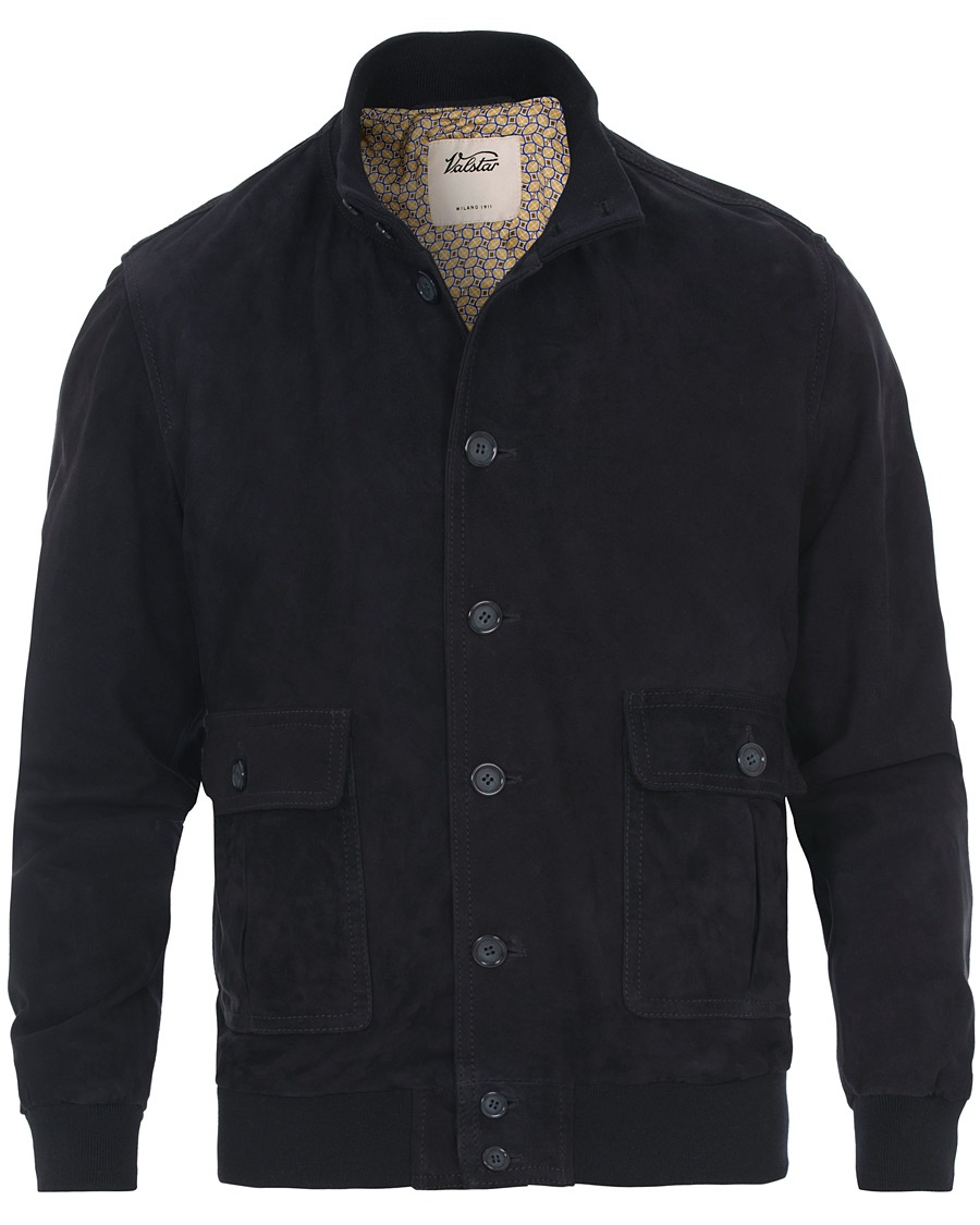  Valstarino Suede Jacket Dark Blue