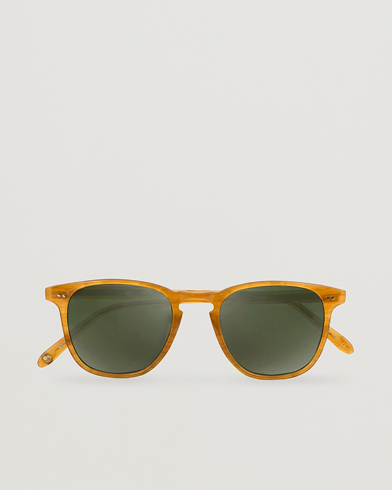 Herr | D-formade solglasögon | Garrett Leight | Brooks 47 Sunglasses Butterscotch/Green Polarized