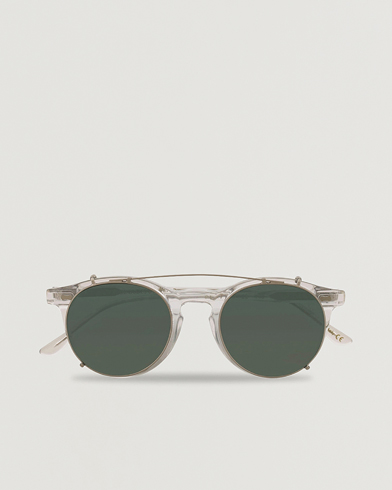 Herr | Runda solglasögon | TBD Eyewear | Pleat Clip On Sunglasses  Transparent