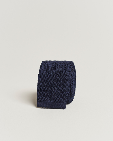 Herr | Slipsar | Drake's | Knitted Silk 6.5 cm Tie Navy