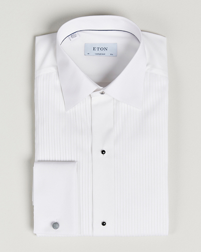 Herr | Kostym Bröllop | Eton | Custom Fit Tuxedo Shirt Black Ribbon White