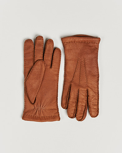 Herr | Wardrobe basics | Hestra | Peccary Handsewn Cashmere Glove Cognac