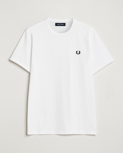 Herr | T-Shirts | Fred Perry | Ringer Crew Neck Tee White