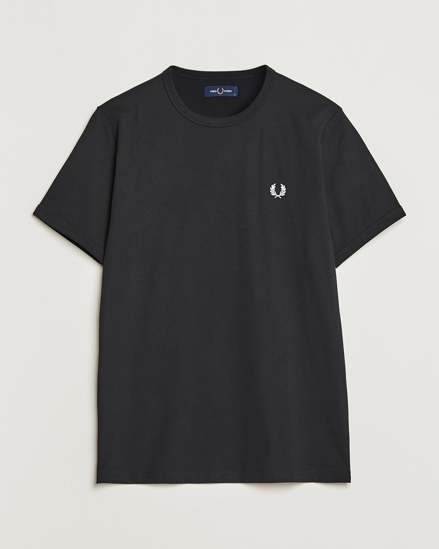 Fred Perry Ringer Crew Neck Tee Black – Svart