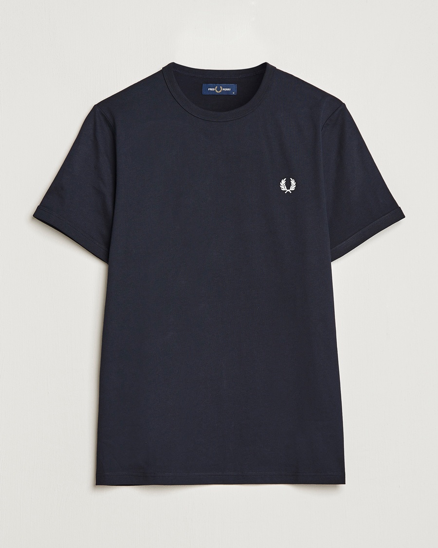 Fred Perry Ringer Crew Neck Tee Navy – Blå