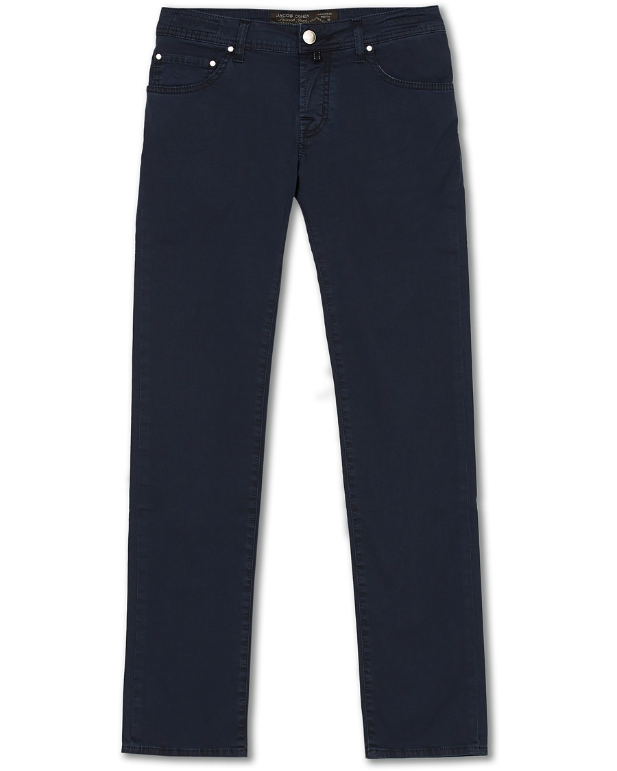 Herr | | Jacob Cohën | 5-Pocket Gabardine Trousers Blue