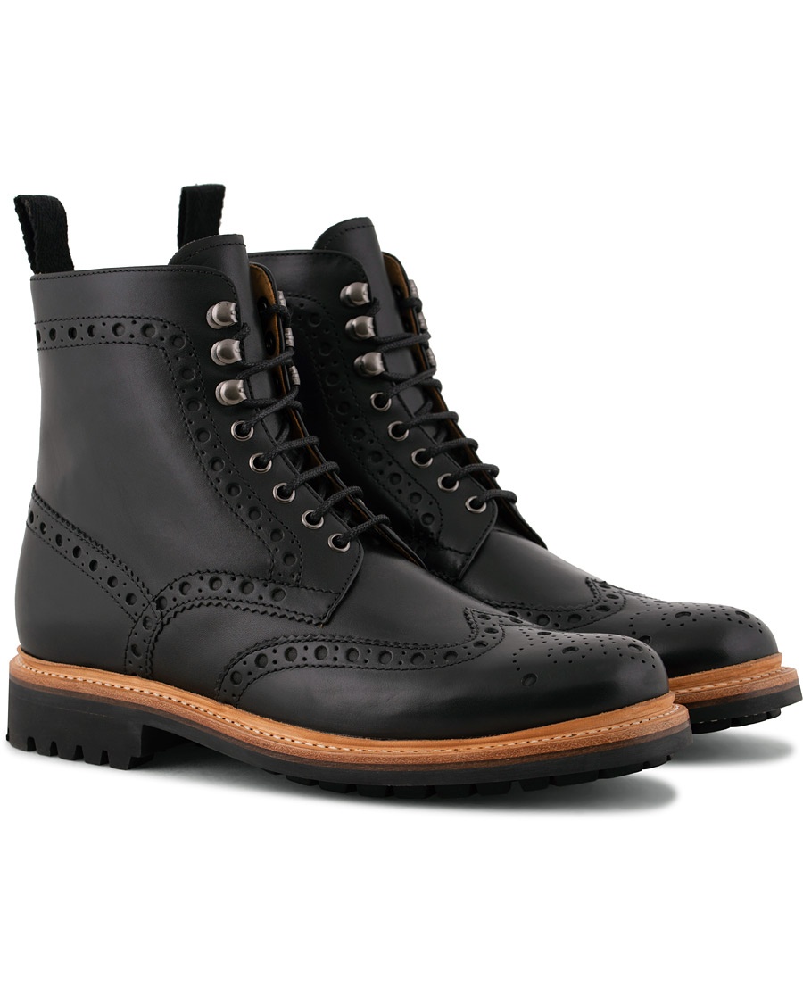 Grenson Fred Commando Boot Black Calf