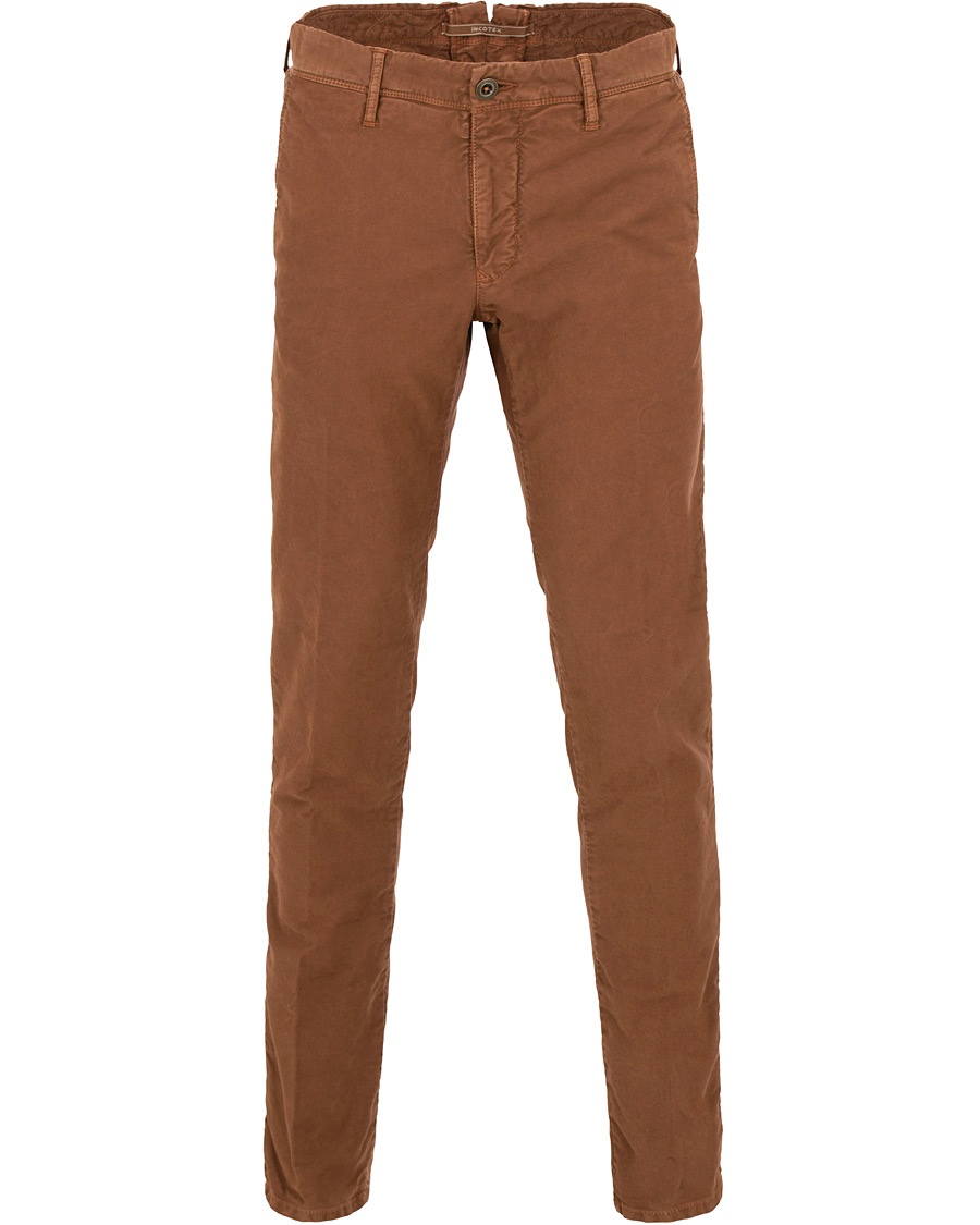  Slim Fit Garment Dyed Washed Slacks Terracotta