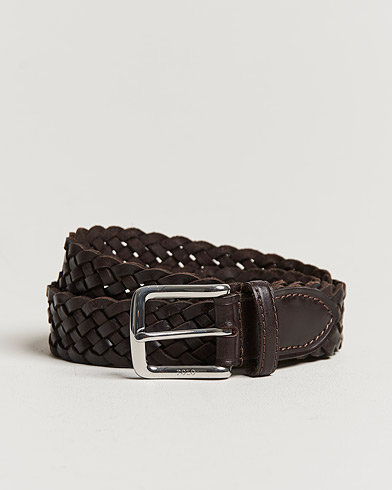 Herr | Under 1000 | Polo Ralph Lauren | Braided Leather Belt Dark Brown