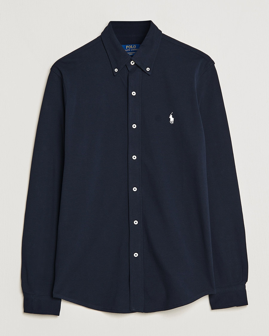 Polo Ralph Lauren Featherweight Mesh Shirt Aviator Navy – Blå
