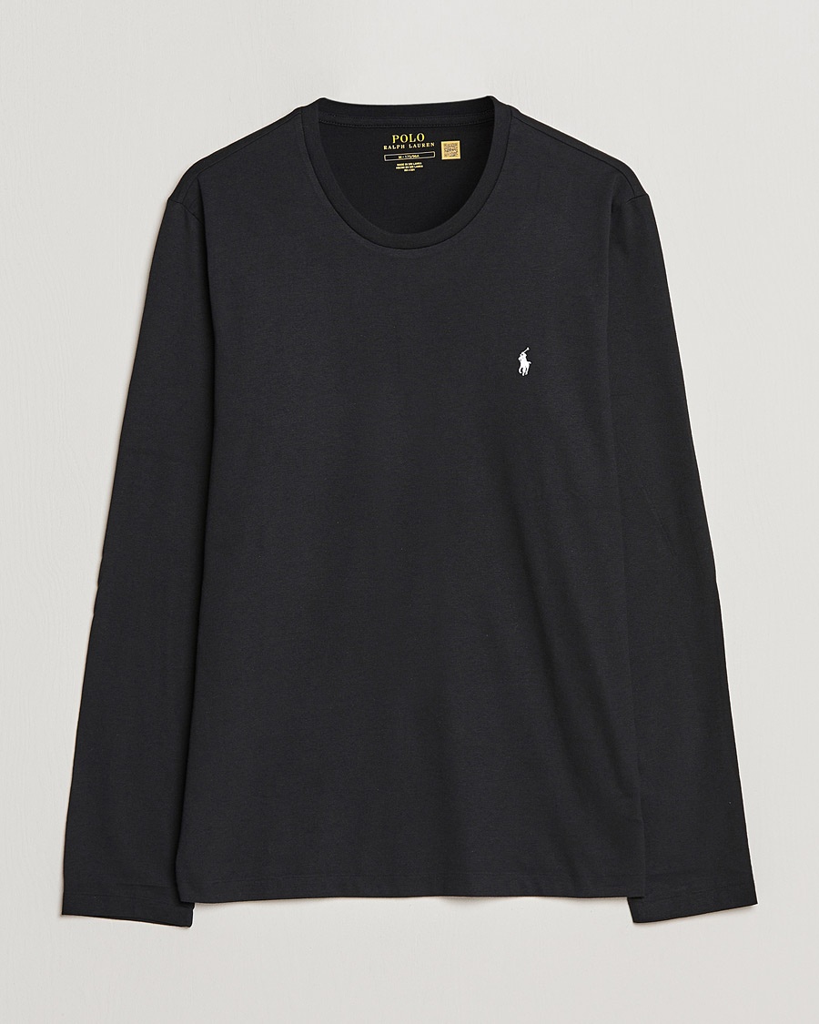 Polo Ralph Lauren Liquid Cotton Long Sleeve Crew Neck T-Shirt Black – Svart
